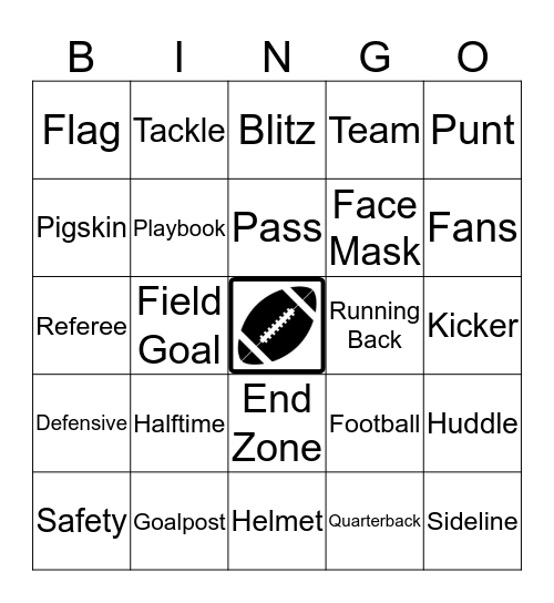 Super Bowl Bingo Card