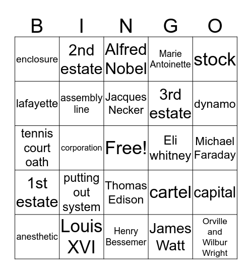 week 22 Bingo Card