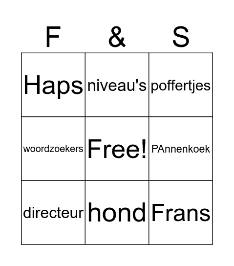 Frans & Steef-en Bingo Card