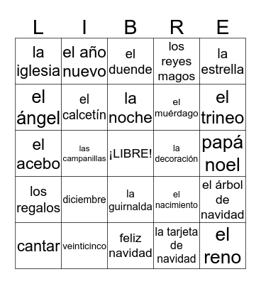 ¡Feliz Navidad! Bingo Card