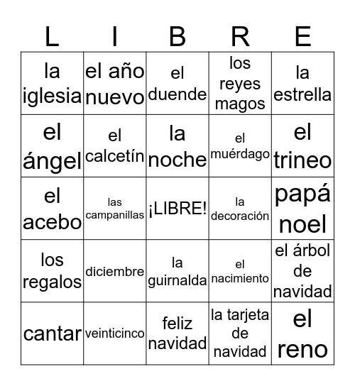 ¡Feliz Navidad! Bingo Card