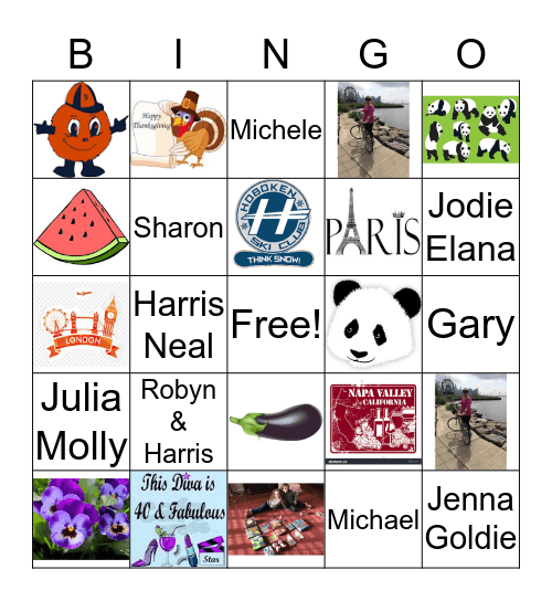 Jodie's 40th Birthday Bingo Card