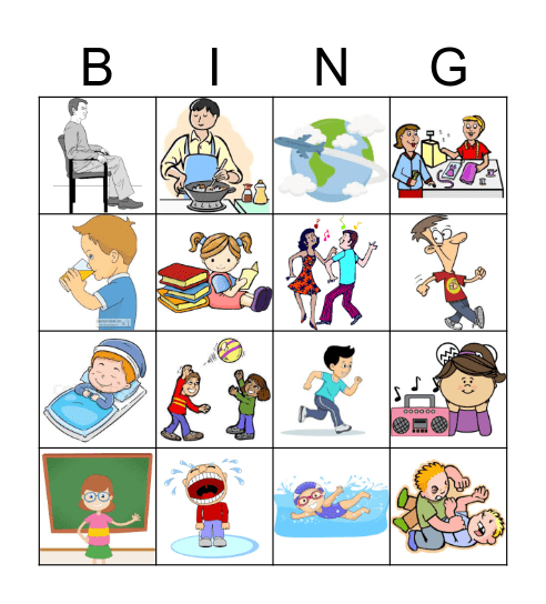 Verbs Bingo Card