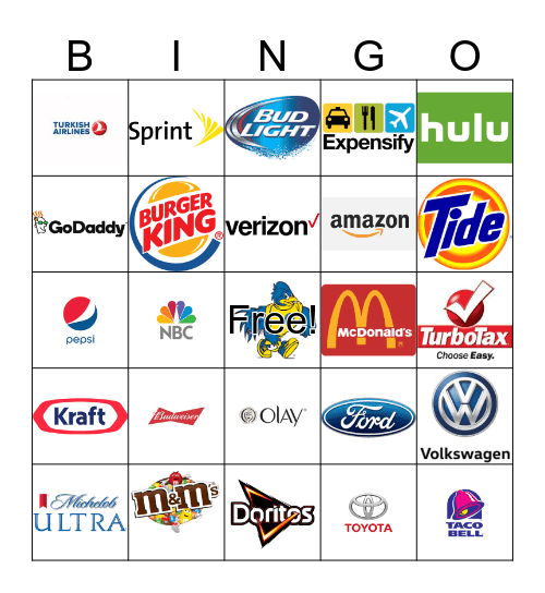 Superbowl Bingo Card