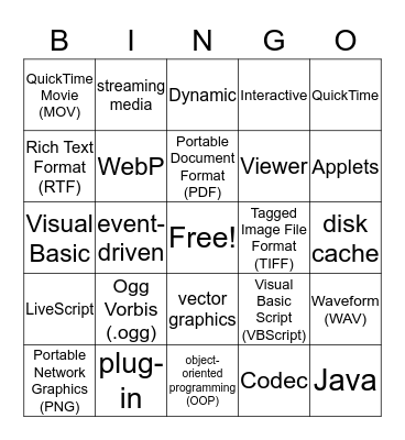 IBA Lesson 5-2 Bingo Card
