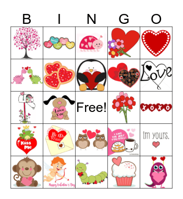 Valentine's Bingo Card