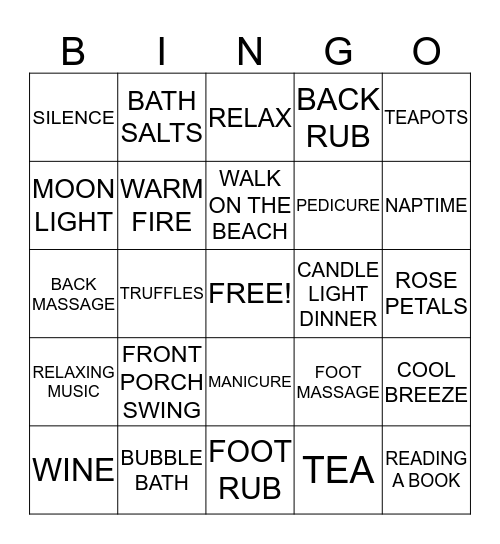 LULLING THE LADIES  Bingo Card