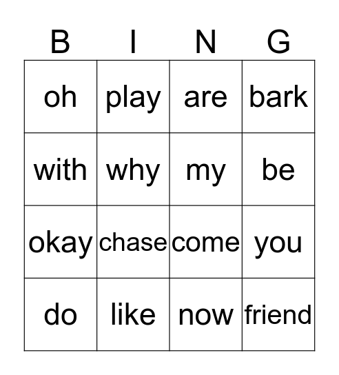 A New Friend Bingo Card