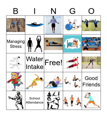 Fitness Bingo Card