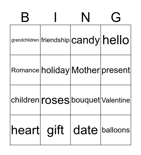 Valentine´s Bingo Card