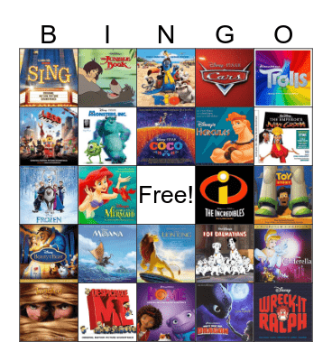 Disney Music Bingo! Bingo Card
