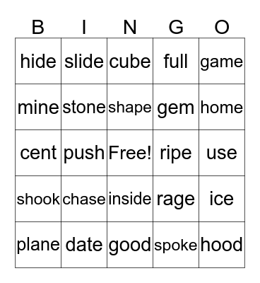 Unit 3 phonics review Bingo Card