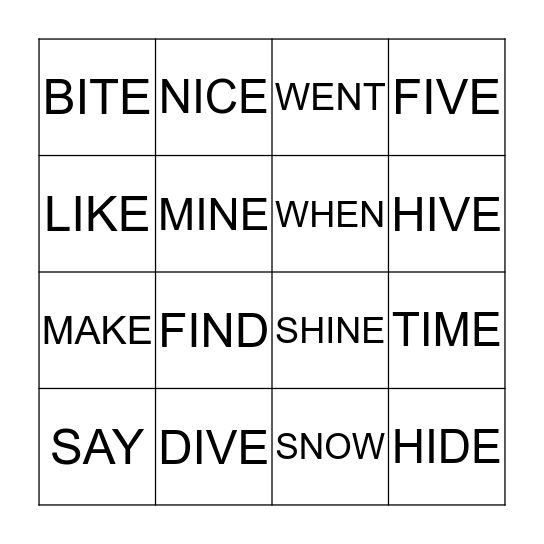 Bingo Card