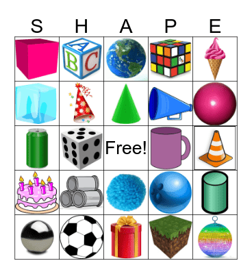 3D Shapes Bingo Card