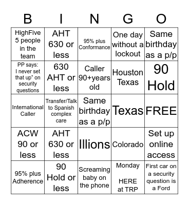 Spanish Weekly Bingo Card