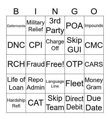 P&P BINGO Card