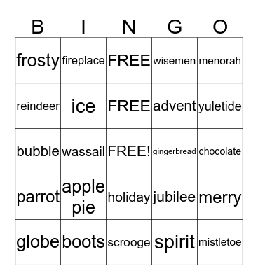Holiday Bingo Card