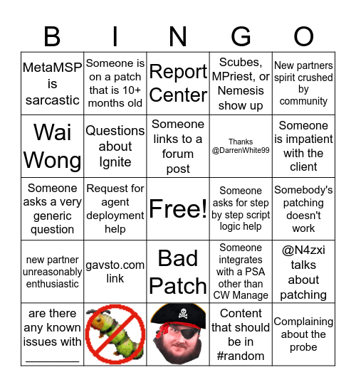 MSPGeek #cw-automate Bingo! Bingo Card