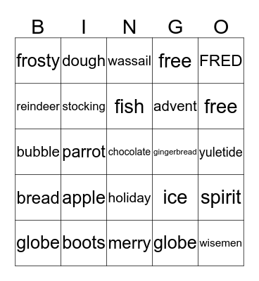 Holiday Bingo Card