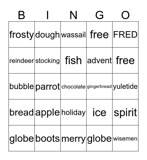 Holiday Bingo Card