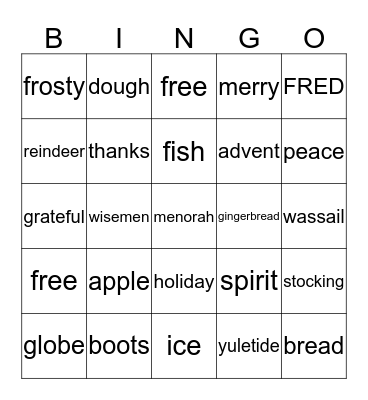 Holiday Bingo Card