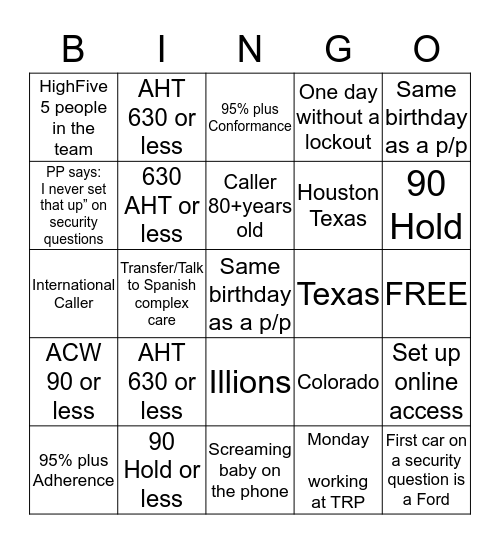 Spanish Weekly Bingo Card