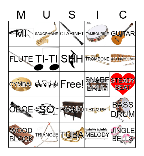 MUSIC BINGO Card