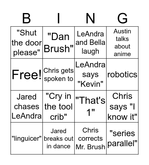 Electronics Bingo Card