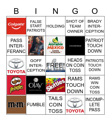 CASA MELTON SUPERBOWL BINGO Card