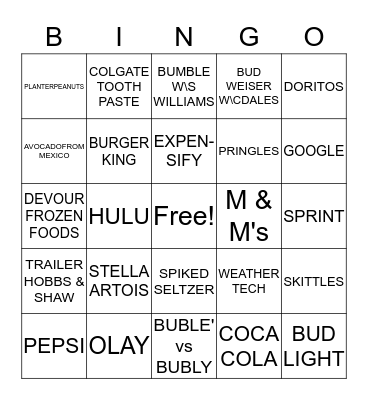 SUPER BOWL LIII Bingo Card