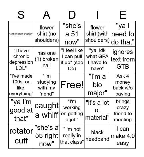 ~scholarship first~ Bingo Card