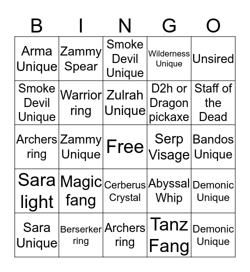 Luis  Bingo Card