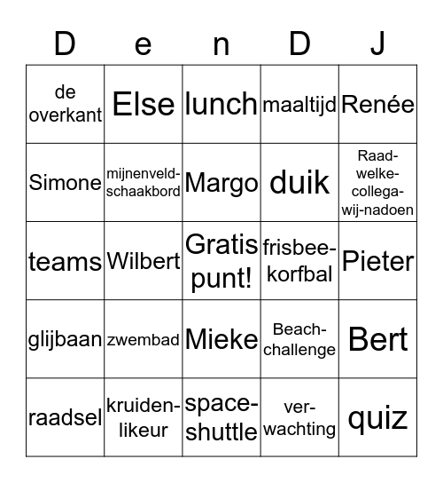 Texel-Bingo Card