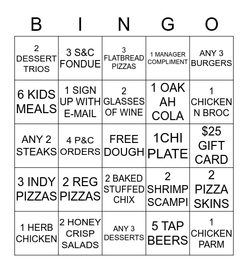 UNO NEWTOWN SQUARE Bingo Card