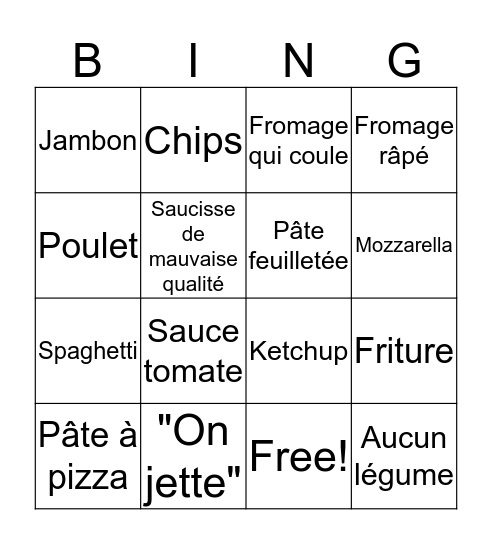 Bingo ChefClub Bingo Card