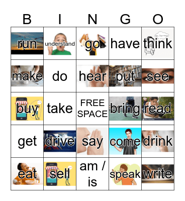 Past Tense Bingo - Reverse (irregular verbs) Bingo Card