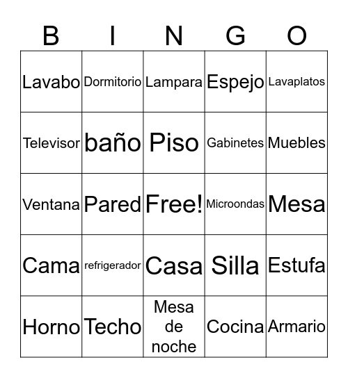 La Casa Bingo Card