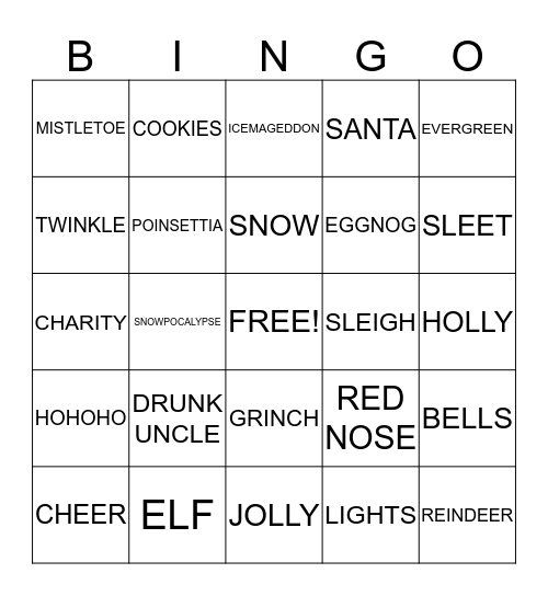 HOLIDAY BINGO Card