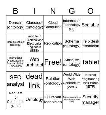 IBA Lesson 1-2 Bingo Card