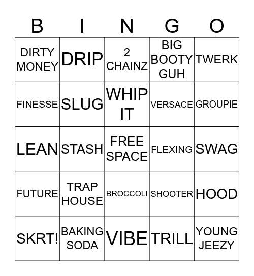 TRAP Bingo Card