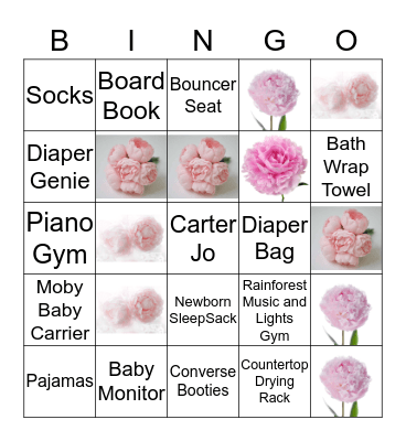 Baby Shower Gift Bingo Card