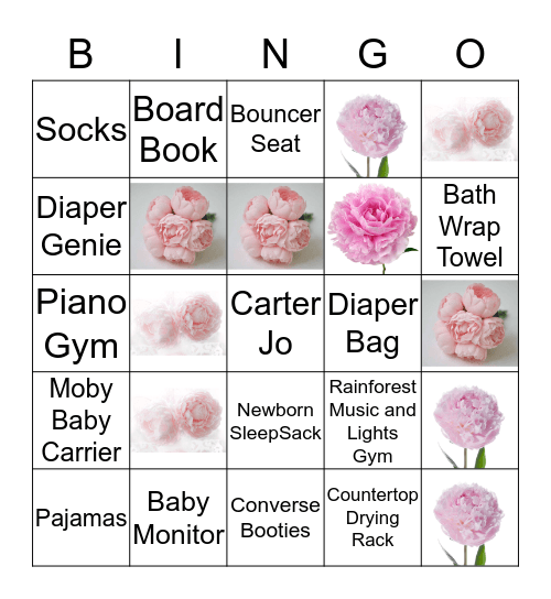 Baby Shower Gift Bingo Card