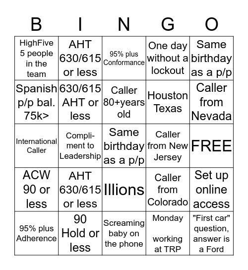 Spanish Weekly Bingo Card