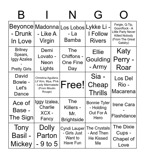 Gills Epic Hen Adventure Bingo Card
