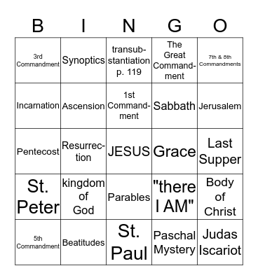 DISCIPLE  BINGO Card