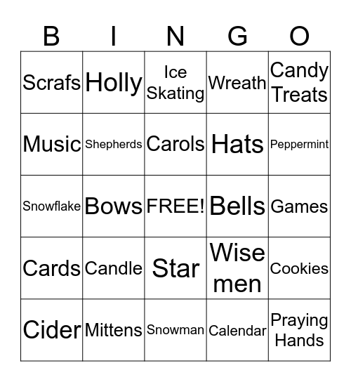 Holiday Bingo Card