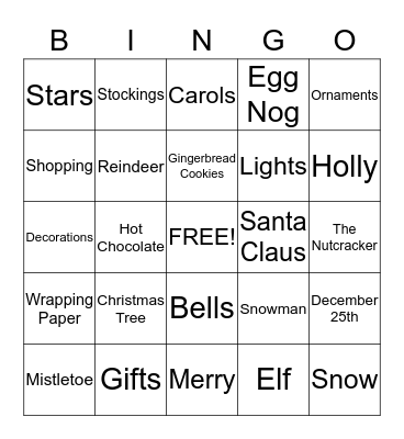 Christmas Bingo Card