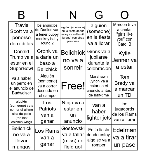 Bingo del Súperbol  Bingo Card