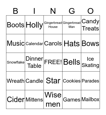 Holiday Bingo Card