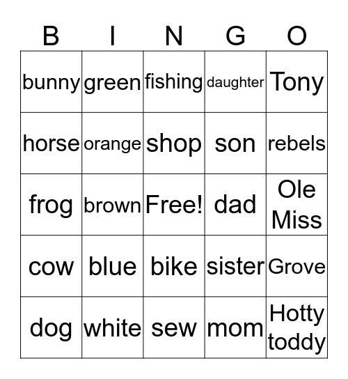 Signing Bingo Card